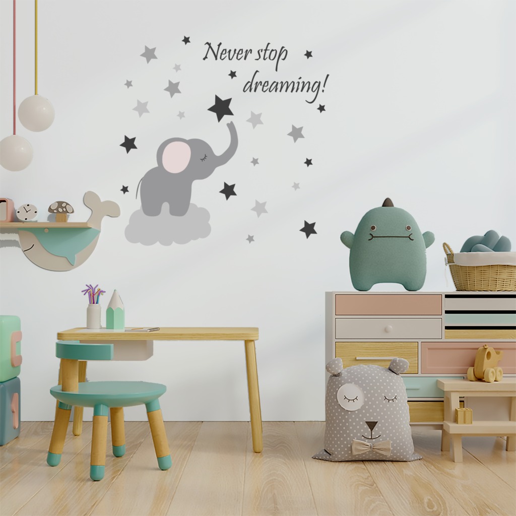 "Never Stop Dreaming" Wall Decal - Removable PVC Wall Sticker, 22.4" X 5.9" - View #11
